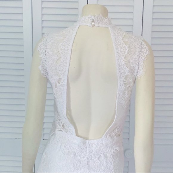 Free People Daydream White Lace Slip Mini Dress Medium - Picture 6 of 9